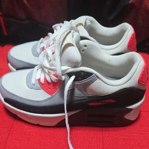 Nike White Sneakers with Red Accents